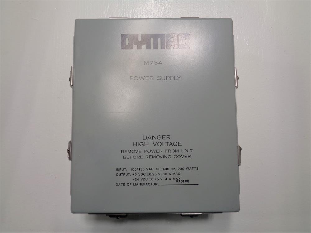 Dymac Power Supply 105/135 VAC, 50-400Hz, 230W, #M734-000